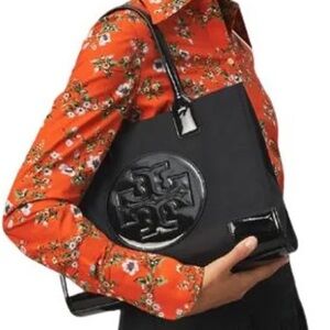Tory Burch Mini Ella Patent Nylon Tote Bag